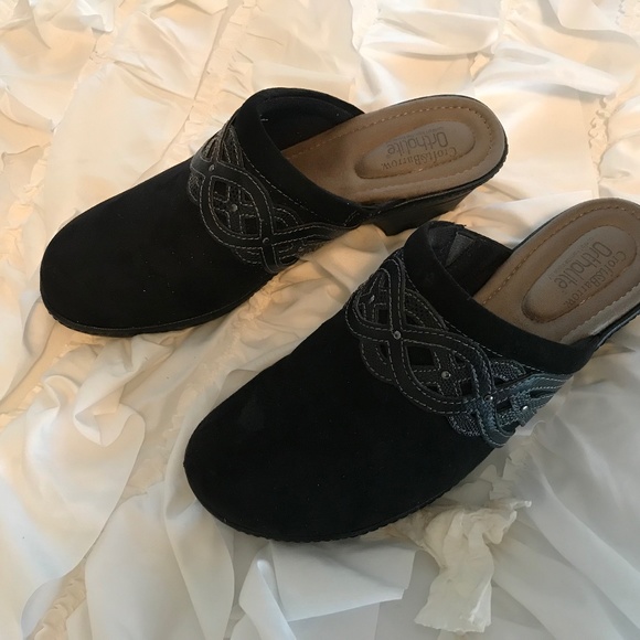 Ortholite Black suede clogs - Picture 1 of 1